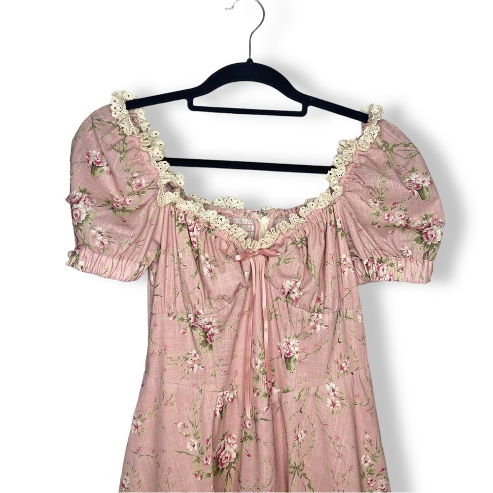 Lacemade Pink Floral Midi Dress - Picture 7 of 16